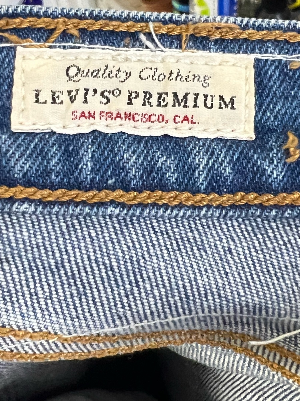 Levi's Blue Straight-Leg Jeans with Colorful Patchwork - Picture 5 of 6